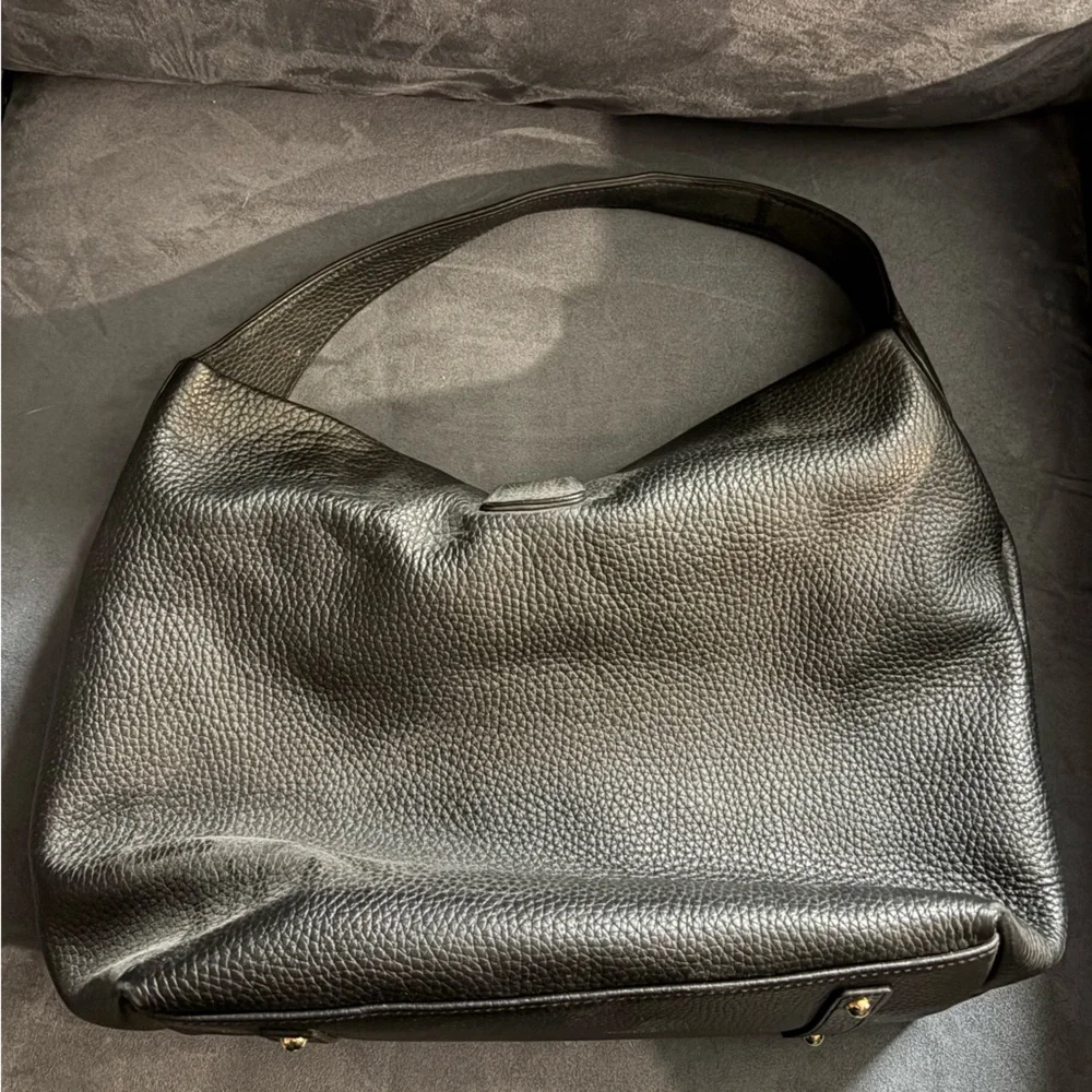 Dooney & Bourke Black Pebbled Leather Hobo with Gold Hardware - Picture 2 of 9